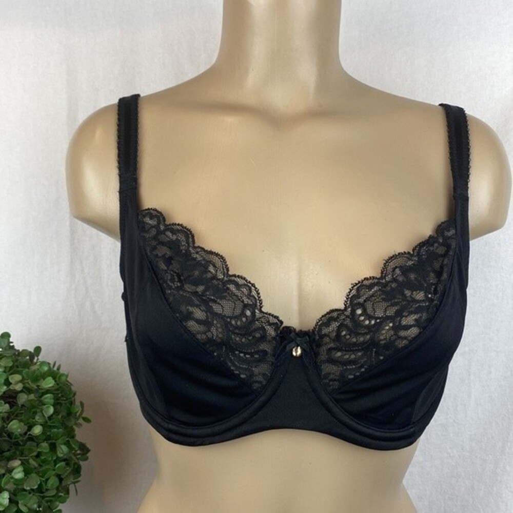 Le Mystere Black Unlined Underwire Bra 36D